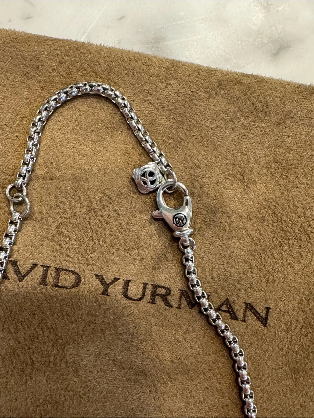 David Yurman Cable Cross Pendant with 20in DY Box Chain